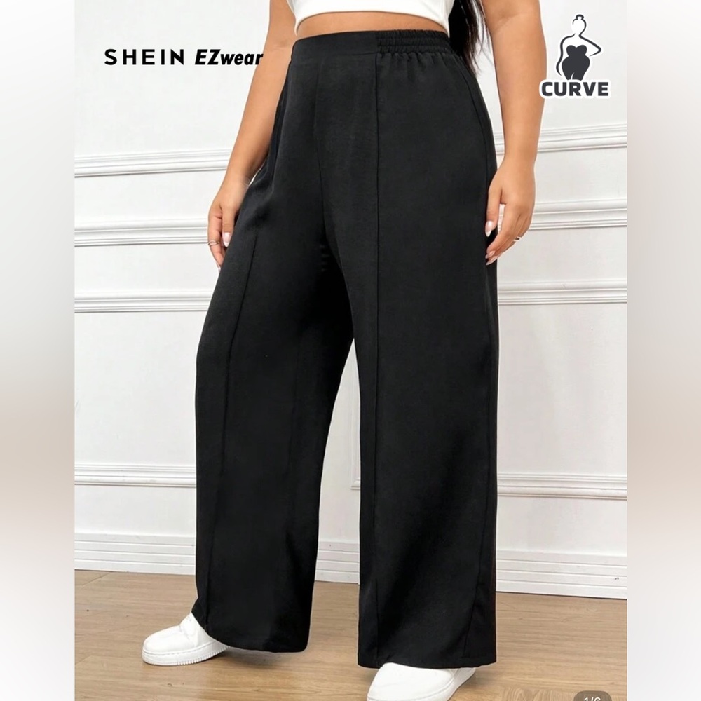 SHEIN Black Wide-Leg Jumpsuit with Flowing Silhouette
